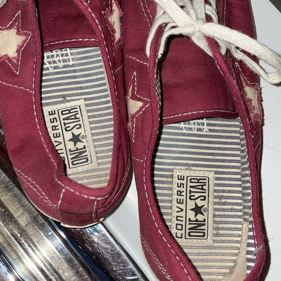 Vintage Women's CONVERSE ONE STAR Red Canvas Sneakers/Shoes-Low Top-Size 8.5 - Picture 6 of 6